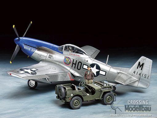 Tamiya 1:48 scale North American P-51D Mustang 1/4 ton small four-wheel drive military vehicle set - Image 2