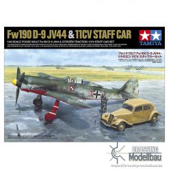 Tamiya 1:48 scale Focke Wulf Fw190 D-9 JV44 Citroen 11CV staff car