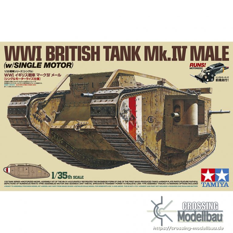 Tamiya 1:35 scale WWI British Tank Mk.IV Male (w/SINGLE MOTOR)