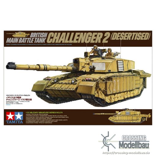 Tamiya 1:35 scale British Main Battle Tank CHALLENGER 2 (DESERTISED) Iraq War Specification