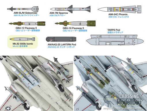 Tamiya 1:48 scale Grumman F-14A TOMCAT (Late Model) Carrier LAUNCH SET - Image 24